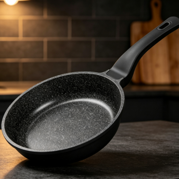 Silicone Handle Non Stick Frying Pan, Durable, Compatible With All Stovetops